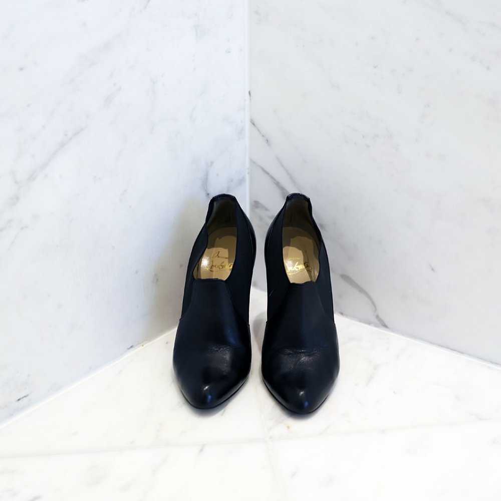 Christian Louboutin Black Leather Bootie Heels - Picture 2 of 6